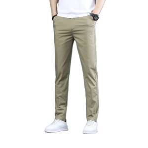 Best Quality <b>Men's</b> Casual Pants Custom Design Canvas Heavyweight <b>Stretch</b> Regular Fit Straight Solid Color Mid Cotton High - Product Image 1