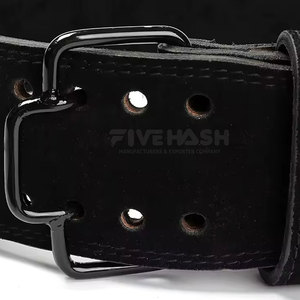 Ceinture de musculation en cuir robuste avec boucle à double ardillon pour la musculation en salle de sport - Product Image 2