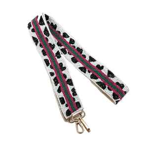 Embroidery Stripe Beaded <b>Bag</b> <b>Strap</b> Work Glass Seed Bead Crossbody Shoulder Belt <b>Replacement</b> Wide Purse Handle Handbag Part - Product Image 1