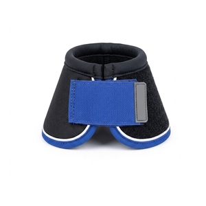 HM GLOBAL Botte d'équitation de luxe ergonomique haut de gamme, design anti-torsion, rembourrée en néoprène, avec passe-cordon argenté et bordure bleue, fermeture Velcro rapide et sécurisée - Product Image 4