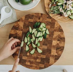 Natural Wood End Grain Butcher Block, Heavy Duty Cutting <b>Board</b>, Anti Crack, Long Lasting Kitchen Prep <b>Tool</b> - Product Image 3