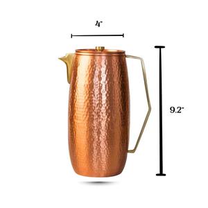 Nouvelle carafe en cuivre écologique de qualité supérieure avec couvercle et poignée 1300 ml, corps sans raccord, pour la maison, le bureau, la cuisine, utilisation quotidienne BB - Product Image 4