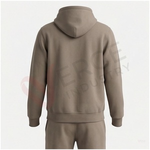 Conjunto de Sudadera con Capucha para Hombre, Color Sólido, Manga Larga, Corte Regular Informal, Ropa de Otoño, Transpirable, 100% Algodón, Peso Medio, con Cordón Ajustable - Product Image 2