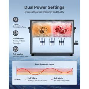 Nettoyeur à ultrasons professionnel 6L avec commande par bouton, panier en acier inoxydable pour le nettoyage des montres, des pièces de monnaie et plus encore, usage commercial - Product Image 5