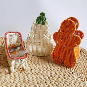 Handmade Woven Crafts Rattan and Straw <b>Christmas</b> Tableware Tissue <b>Boxes</b> Entryway Decorations Hallway Ornaments Wholesale - Product Image 5