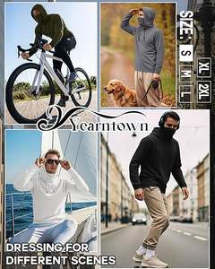 Paquete de 4 Sudaderas con Capucha de Compresión para Hombre, con Máscara, Manga Larga, para Entrenamiento, Deporte, Capa Base Activa, para Correr - Product Image 6