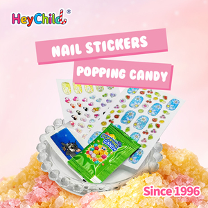 Caramelos al por mayor con etiqueta privada personalizada, dulce de juguete con pegatinas de uñas favoritas de niñas, con caramelos explosivos y tatuajes temporales, dulce para niños OEM - Product Image 4