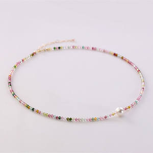 Collar de Lujo Shijia para Mujer, Gargantilla con Turmalina Pequeña y Perla de Agua Dulce, Producto de Nicho Ligero - Product Image 2