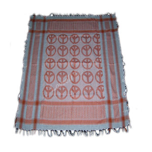Pañuelo Keffiyeh Árabe Premium Ligero con Diseño Cuadrado a Cuadros y Pata de Gallo, con Símbolo de Paz, 100% Algodón Transpirable para el Desierto - Product Image 4