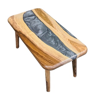 Table basse en résine époxy personnalisée en gros d'usine, plateau en bois, mobilier de salon, écologique, fait main, moderne, décoration Diwali - Product Image 6