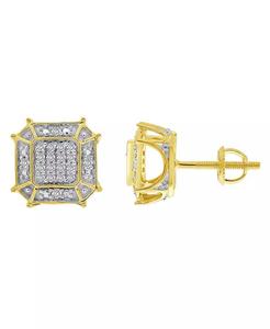 Diamant pour hommes (1/6 ct.t.w.) Boucles d'oreilles en or jaune 10K | Macy's - Product Image 1