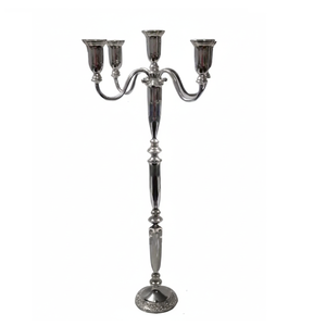 5 Arms Aluminum Candelabra for Home Floor Decoration Silver Plated Tall Luxury Design Wedding Centerpiece Handmade Candelabra - Product Image 1