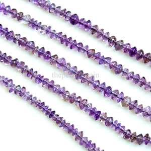 ลูกปัดพลอยอเมทิสต์ทรงกระดุมธรรมชาติขนาด 4 มม. สีม่วง ลูกปัดอเมทิสต์ทรงจานสำหรับทำเครื่องประดับ ลูกปัดอเมทิสต์แบบหลวมสำหรับเว้นช่อง - Product Image 3