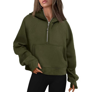 Sudadera Corta Personalizada con Logotipo para Mujer, 100% Algodón, Diseño 2 en 1, Teñida en la Prenda, Ecológica, Impresión por Transferencia de Calor, OEM/ODM, Ropa Casual - Product Image 4