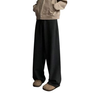 Jean en denim noir coupe droite thème rétro 100% coton écologique respirant taille haute léger estival mignon style streetwear tendance - Product Image 5