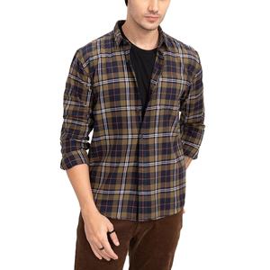 Nouvelle Arrivée Chemise Décontractée Homme Été 100% Flanelle à Carreaux Grande Taille Respirante Manches Longues pour Printemps et Automne de BD - Product Image 1