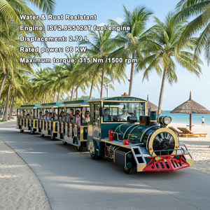 Train touristique de tourisme 42 places semi-fermé pour centre commercial extérieur, train routier diesel sans rail - Product Image 2