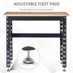 Adjustable 45\" Woodworking Workbench with Footpads and Wood Tabletop for Tool Table Use - Product Image 5