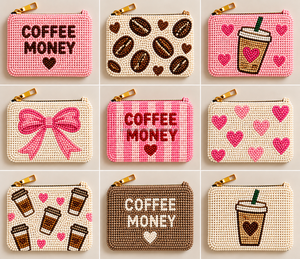 Colección de Monederos de Cuentas Coloridos, Bolsas con Cremallera de Cuentas de Semillas, con diseños de Cereza, Margarita, Lazo, Corazón, Nazar, Café, Limón, Hechos a Mano, Venta al por Mayor, Regalo - Product Image 2