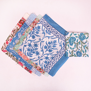 Fashionable Summer Collection Eco-Friendly Cotton Hand Block Printed Floral Pattern Breathable <b>Tie</b> <b>Back</b> Multifunctional Bandana - Product Image 4
