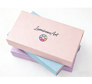 Boîte cadeau pour photographe en papier artistique beige crème de luxe, fermeture magnétique faite à la main, pour impressions photo 4x6, clé USB en cristal de verre - Product Image 6