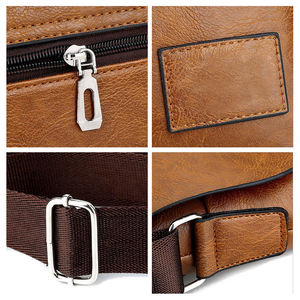 กระเป๋าสะพายข้างหนังแท้สำหรับผู้ชายเย็บคงทน - Product Image 6