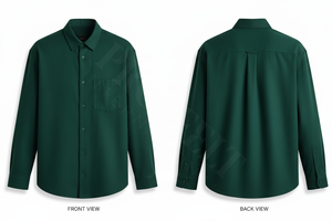 Camisa de Vestir de Manga Larga Personalizada, Corte Slim, con Bolsillo en el Pecho, de Tela de Mezcla de Algodón de Alta Calidad, para Hombre - Product Image 2