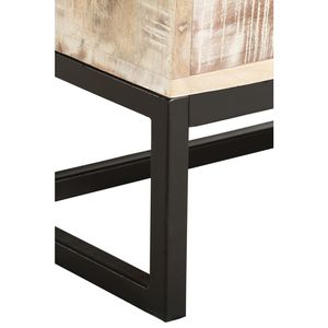 Mesa de centro grande de madera maciza de acacia blanca y acero con recubrimiento en polvo - Product Image 5