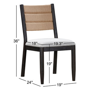 Lot de 2 chaises de salle à manger tissées artisanalement Série de chaises d'appoint au design naturel - Product Image 2