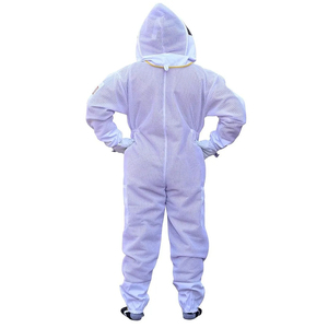 Combinaison d'apiculteur avec capuche et écran facial en maille, motif à carreaux blancs, coupe régulière, pour la protection en apiculture - Product Image 5