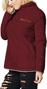 Custom <b>Women's</b> Sherpa <b>Fleece</b> Hoodie Warm <b>Teddy</b> Pullover Winter Sweatshirt Ladies Plush Sherpa Hoodie Soft Fuzzy <b>Fleece</b> Winter Pu - Product Image 4
