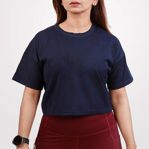 T-shirt court ample à col rond pour femme, coupe carrée, tendance, idéal pour la gym et les activités de plein air, grande taille, unisexe, confortable, tee-shirt athlétique - Product Image 4
