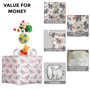 กล่องเก็บของเล่นลายจุดกล่องผ้าใบ (ยูนิคอร์น) - Product Image 3