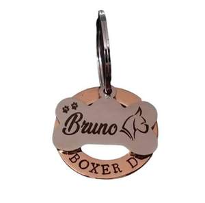 Bold Blossom BB270702 Metal <b>Dog</b> Identification <b>Tag</b> Laser Engraved Bone Shaped Paw Print Pattern <b>Dog</b> Collar ID <b>Tag</b> Wholesale - Product Image 1