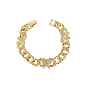 Gold Plated Moissanite S925 Butterfly Link Chain <b>Statement</b> <b>Necklace</b> Hiphop Unisex Everyday Wear - Product Image 5