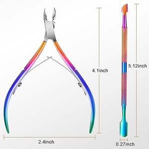 Outils de manucure professionnels en acier inoxydable, coupe-cuticules à ressort / coupe-ongles / pince à ongles - Product Image 5