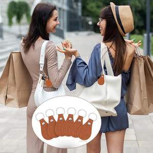 Kit de porte-clés en cuir DIY, porte-clés vierges en PU avec rivets, anneau porte-clés pour gravure laser, accessoires de clés personnalisés - Product Image 2