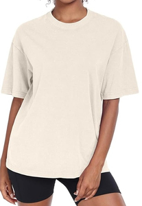 Camisetas de Algodón 100% con Lavado Ácido Estilo Vintage para Mujer, Ligeras, Ecológicas, con Logotipo Personalizado, Estilo Urbano, Hip Hop, Protección Solar, Venta al Por Mayor - Product Image 4