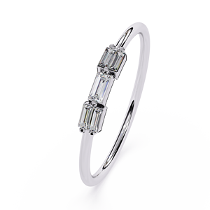 Anillo de Compromiso de Diamantes con Corte Baguette para Mujer, Platino, Estilo Clásico, Diamantes Naturales con Certificación GIA, Color D - Product Image 2