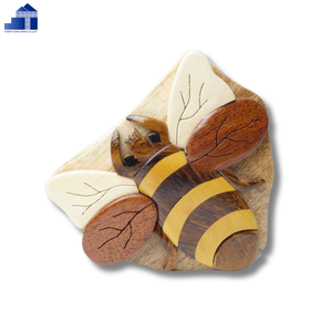 <b>Wooden</b> Butterfly Wall Mounted Storage Rack Handmade <b>Rustic</b> Design For Living Room Decor - Product Image 2