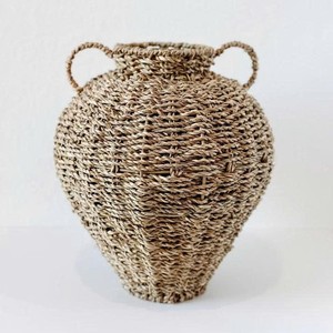 Moderno Florero Decorativo de Mimbre Tejido para Arreglos Florales y Decoración del Hogar, Florero de Mesa - Product Image 1