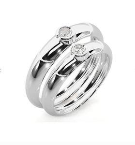 925 Sterling Silver Minimalist <b>Couple</b> Rings - Product Image 2