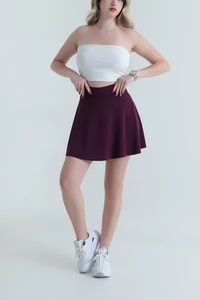 Falda de Yoga Informal de Mezclilla, Diseño Nuevo, Asimétrica, con Bolsillos Laterales, Reversible, Transpirable, de Secado Rápido, Suave, 100% Algodón - Product Image 4