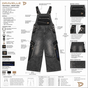 Peto vaquero Y2K para hombre, personalizado al por mayor, con lavado ácido, holgado, tipo cargo, estilo streetwear y techwear - Product Image 6