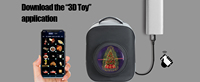 Mochila LED con Ventilador de Holograma 3D Missyou de 16.1 Pulgadas, 128 LED, con Wi-Fi, Control por Aplicación, para Publicidad y Negocios, 1 Año de Garantía, Entrada de 100-240V