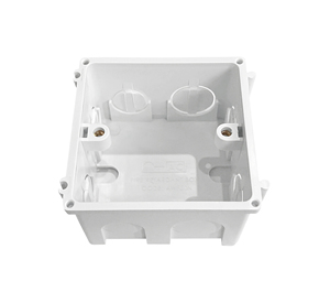 Boîtier encastré carré en PVC-U ignifuge pour interrupteur mural et prise - AWF50N-L83xW83xH50 (mm) Norme BS4607 ISO9001 - Product Image 3
