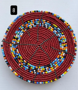 Handmade <b>beaded</b> maasai <b>coasters</b>, recycled beads, beautiful and vibrant <b>coasters</b> by whimsy art craft - Product Image 6