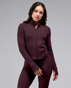 <b>Women</b> Fitness <b>Jacket</b> Full Zip Slim Fit Stand Collar Workout Yoga Gym <b>Running</b> Sports <b>Jacket</b> Activewear - Product Image 1