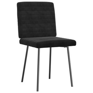 Juego de 6 Sillas de Comedor de Terciopelo Negro, 100% Poliéster, Construcción de Madera Contrachapada y Metal - Product Image 3
