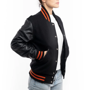 Chaqueta Varsity de Invierno para Mujer, Estilo Nuevo, Lisa, Transpirable, de Algodón, de la Mejor Calidad, Chaqueta de Béisbol Universitaria a la Moda - Product Image 3